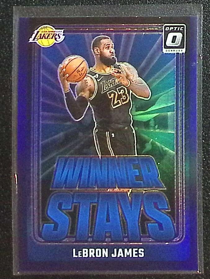 LeBron James Winner Stays Purple Prizm 2024-25 Donruss Optic #1 Los Angeles Lakers (1 of 2)