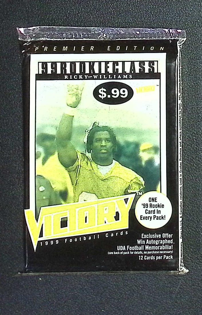 1999 Upper Deck Victory Premier Edition Vintage Football Card Retail Box Pack, NFL Trading Cards: Upper Deck Football NFL Trading & Sports Cards, Brett Favre Rookie Card, John Elway, Bo Jackson, Jerry Rice, Dan Marino, Deion Sanders, Old Sports Cards for Sale Near Me, Vintage Valuable Auction Comm