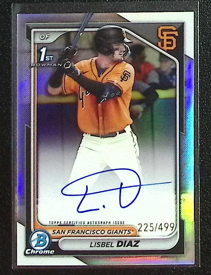 Lisbel Diaz 1st Bowman Refractor Auto /499 2024 Bowman Chrome #CPA-LDI Giants: Bowman Baseball MLB Trading & Sports Cards, Sports Cards for Sale Near Me, World Series & Hall of Fame Players, SP, SSP, Chrome, 1st Bowman, Auction Memorabilia Lots Sold On Line