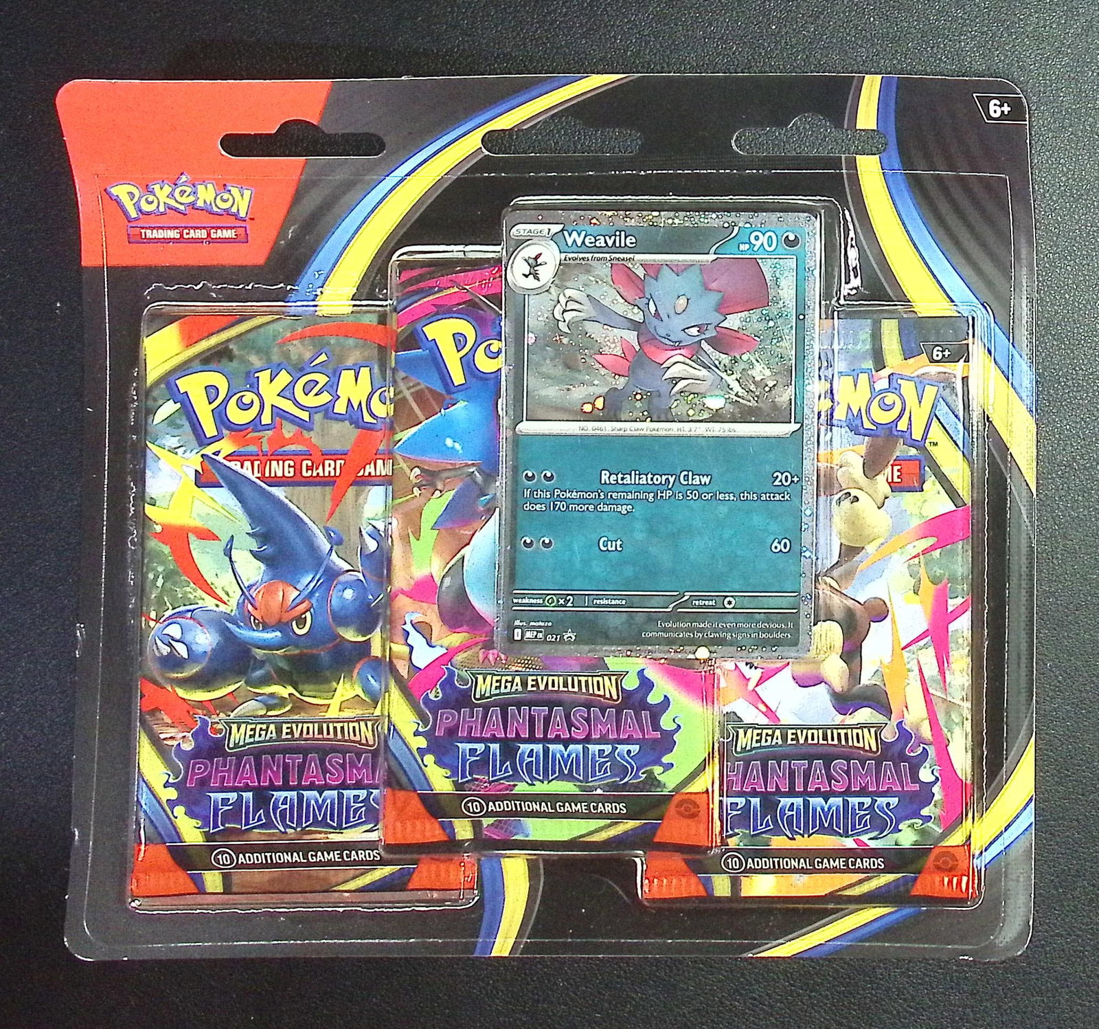 2025 Pokemon Phantasmal Flames Blister Booster 3 Pack Hanger: Pokemon Trading Card Game Cards, Charizard, Pikachu, Mewto, EX, Referse Holo, Holo Rare Cards, Secret Rare Cards, Full Art Cards, Evee, 3 Stars Ultra Rare Cards, Double Rare, Illustration Rare, Specia