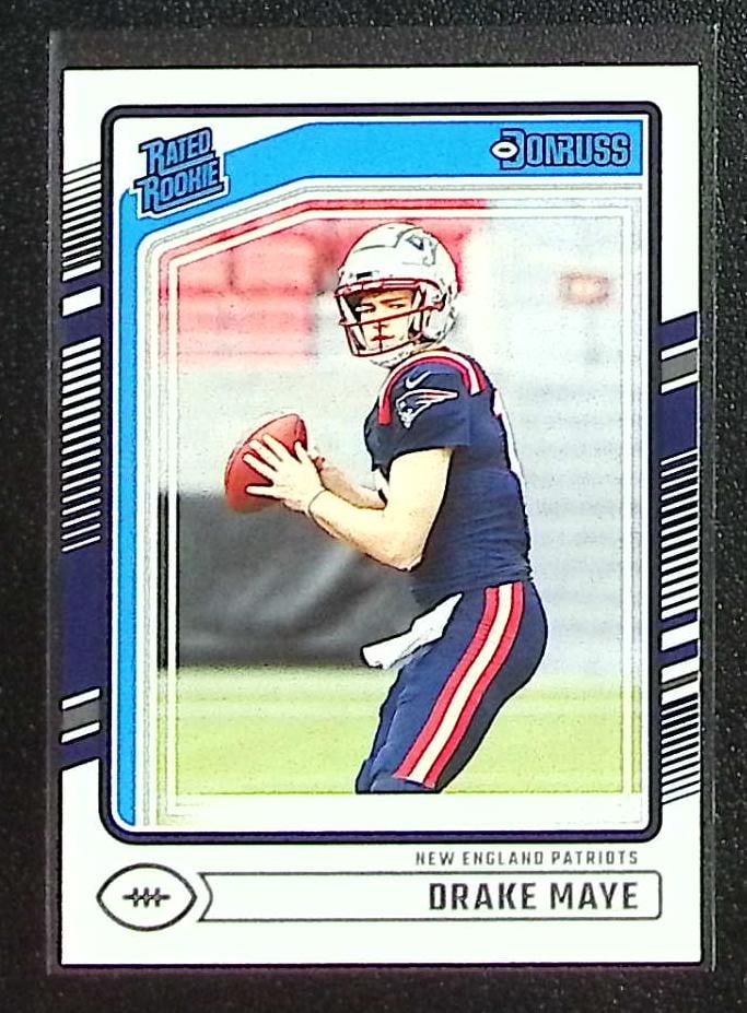 Drake Maye Rookie Card 2024 Donruss #379 New England Patriots: Panini Select, Prizm, Mosaic, Contenders, Zenith, Phoenix, Illusions, Absolute, Rookie NFL Sports Trading Cards, SP, SSP, Cards, Football Cards for Sale Near Me, Superbowl & Hall of Fame Player Cards,