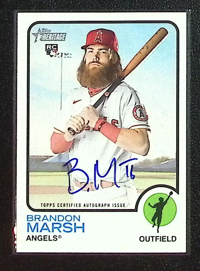 Brandon Marsh Real One Rookie Auto 2022 Topps Heritage #ROA-BM Philadelphia Phillies: Topps Baseball MLB Trading & Sports Cards, Sports Cards for Sale Near Me, World Series & Hall of Fame Players Memorabilia, Refractors, X-Fractors, Numbered, SP, SSP, Valuable Auction Memorabilia Lots 