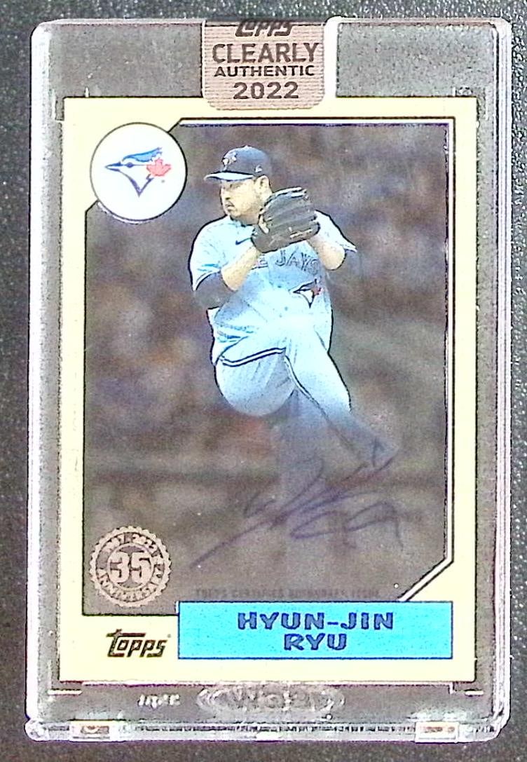 Hyun-Jin Ryu Auto 2002 Topps Clearly Authentic #87TBA-HR Toronto Blue Jays: Topps Baseball MLB Trading & Sports Cards, Sports Cards for Sale Near Me, World Series & Hall of Fame Players Memorabilia, Refractors, X-Fractors, Numbered, SP, SSP, Valuable Auction Memorabilia Lots 