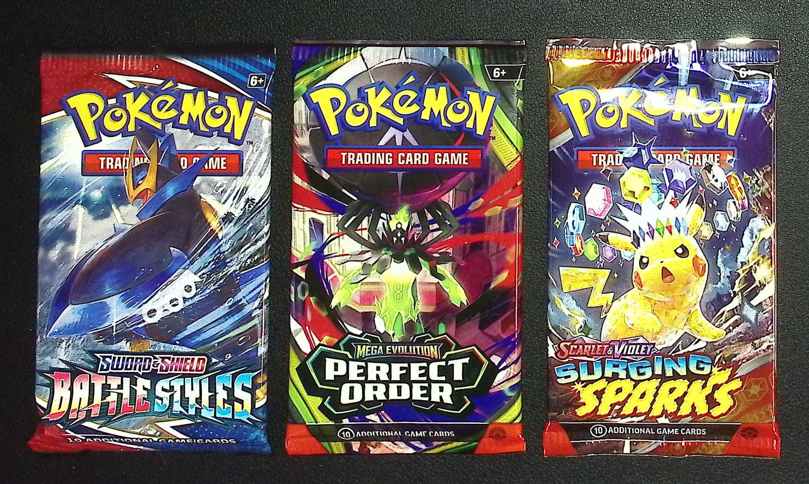 3 COUNT: 1 - Pokemon Battle Styles, 1 - Perfect Order, & 1 - Surging Sparks (1 of 1)