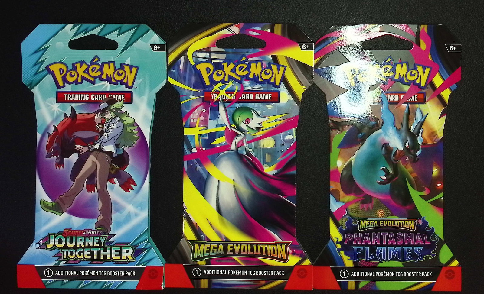 3 COUNT: 1 - Pokemon Journey Together, 1 - 2025 Mega Evolutions & 1 - Phantasmal Flames Booster (1 of 1)