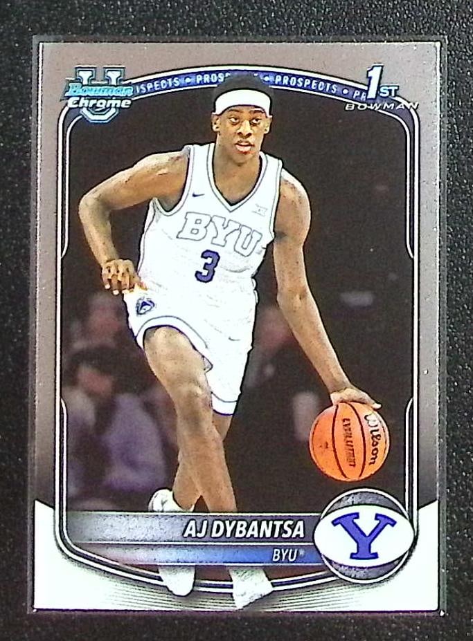 Aj Dybantsa 1st Bowman Chrome 2025-26 Bowman U Chrome #BCP-1 BYU Cougars: Bowman Chrome Basketball NBA Trading & Sports Cards, Sports Cards for Sale Near Me, Chrome, Refractor, SP, SSP, Valuable Auction Memorabilia Lots Sold On Line, NBA Championship & Hall of Fame Player C