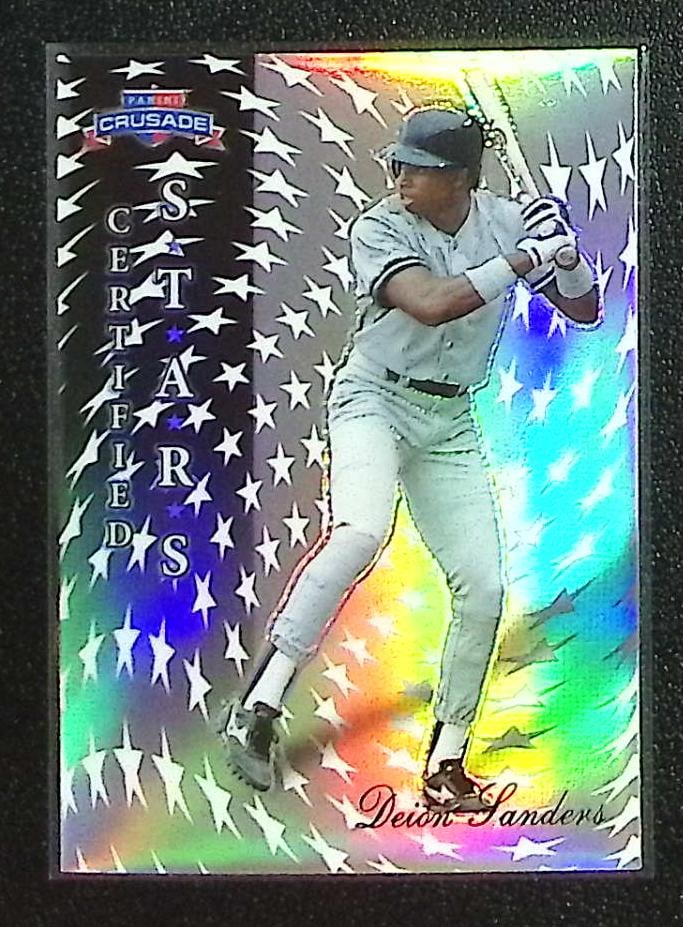 Deion Sanders Certified Stars Silver Prizm 2025 Panini Crusade #24 New York Yankees: Panini Baseball MLB Trading & Sports Cards, Sports Cards for Sale Near Me, Prizm, Mosaic, Select, SP, SSP, Auction Memorabilia Lots for Sale On Line, World Series & Hall of Fame Players