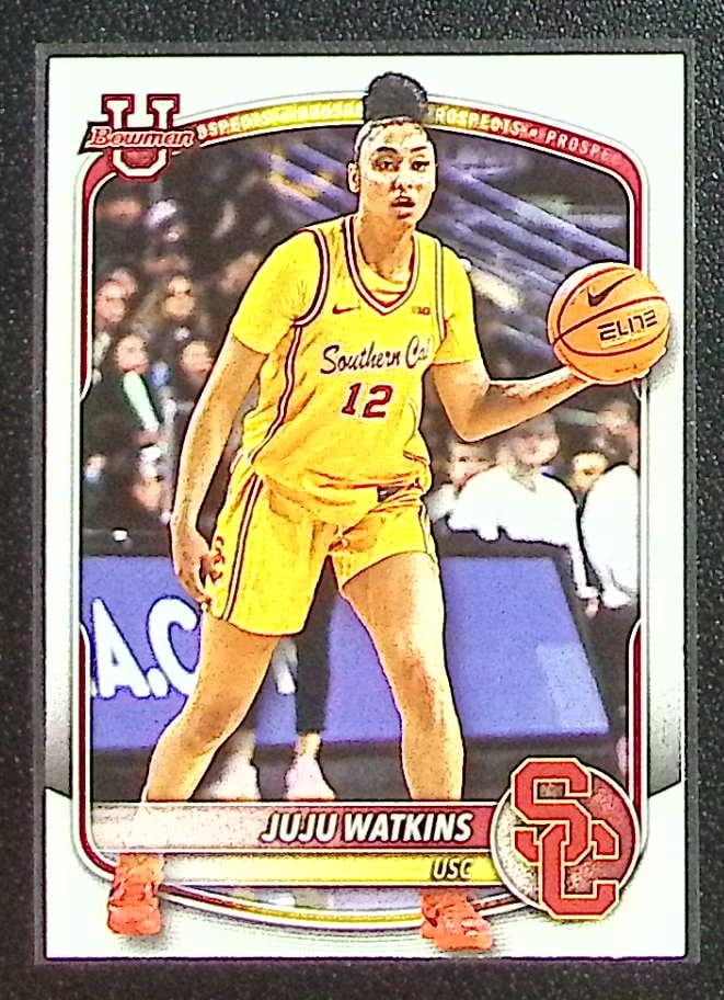 JuJu Watkins Prospects 2025-26 Bowman U #BPP-96 USC Trojans: Bowman Basketball NBA Trading & Sports Cards, Sports Cards for Sale Near Me, Chrome, Refractor, SP, SSP, Valuable Auction Memorabilia Lots Sold On Line, NBA Championship & Hall of Fame Player Cards