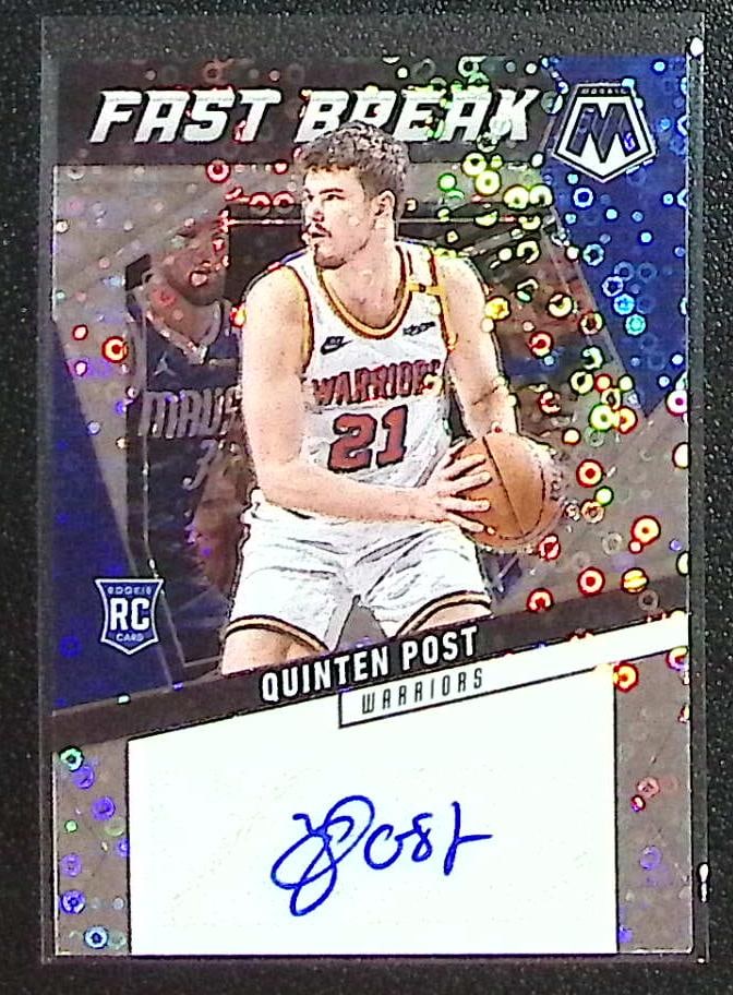 Quinten Post Fast Break Prizm Rookie Auto 2024-25 Mosaic #AFB-POT Golden State: Panini Select, Prizm, Mosaic, Contenders, Revolution, Phoenix, NBA Hoops, Rookie NFL Sports Trading Cards, Silver, SP, SSP, Wave Prizms, Numbered Cards, Basketball sports Cards for Sale Near Me, NBA C