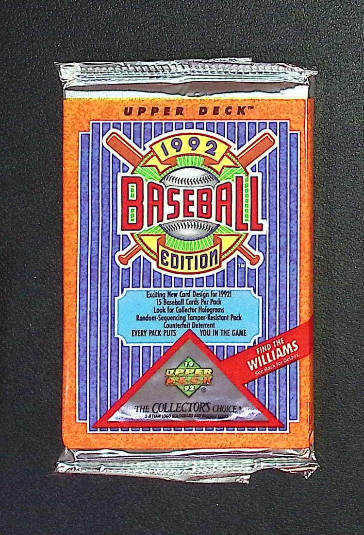 1992 Upper Deck Vintage Series 1 Baseball Card Retail box Wax Pack - MLB Sports Trading Card: Upper Deck Vintage Baseball MLB Trading & Sports Cards, New York Yankees Card, Nolan Ryan Texas Rangers Card, Old Sports Cards for Sale Near Me, World Series & Hall of Fame Players, Valuable Auction C