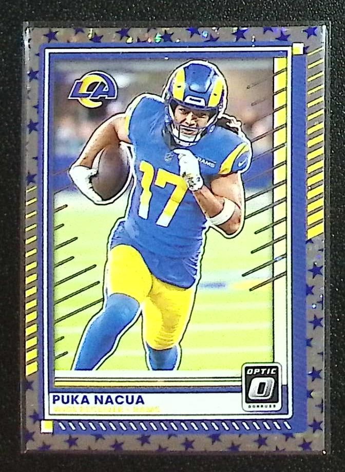 Puka Nacua Stars Prizm 2025 Donruss Optic #192 Los Angeles Rams: Panini Select, Prizm, Mosaic, Contenders, Zenith, Phoenix, Illusions, Absolute, Rookie NFL Sports Trading Cards, SP, SSP, Cards, Football Cards for Sale Near Me, Superbowl & Hall of Fame Player Cards,