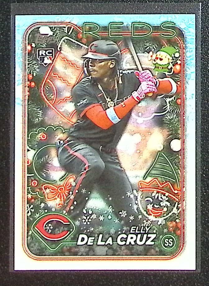 Elly De La Cruz Rookie Card Hidden Elf SP 2024 Topps Holiday #HE-15 Cincinnati Reds: Topps Baseball MLB Trading & Sports Cards, Sports Cards for Sale Near Me, World Series & Hall of Fame Players Memorabilia, Refractors, X-Fractors, Numbered, SP, SSP, Valuable Auction Memorabilia Lots 
