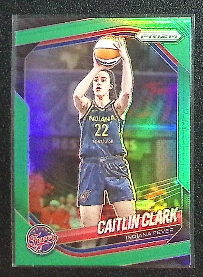 Caitlin Clark Green Prizm 2025 Panini WNBA Prizm #22 Indiana Fever: Panini Select, Prizm, Mosaic, Contenders, Revolution, Phoenix, NBA Hoops, Rookie NFL Sports Trading Cards, Silver, SP, SSP, Wave Prizms, Numbered Cards, Basketball sports Cards for Sale Near Me, NBA