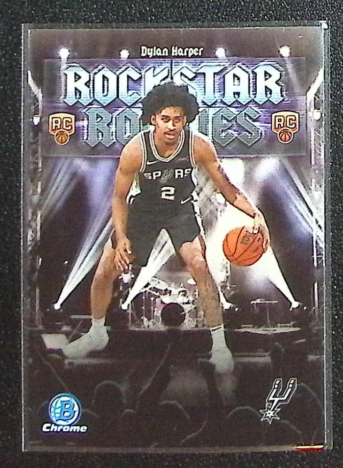 Dylan Harper Rockstar Rookies 2025-26 Bowman Chrome #RR-2 San Antonio Spurs: Bowman Chrome Basketball NBA Trading & Sports Cards, Sports Cards for Sale Near Me, Chrome, Refractor, SP, SSP, Valuable Auction Memorabilia Lots Sold On Line, NBA Championship & Hall of Fame Player