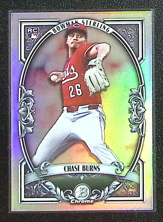 Chase Burns Rookie Card Bowman Sterling 2026 Bowman Chrome #BST-10 Reds: Bowman Baseball MLB Trading & Sports Cards, Sports Cards for Sale Near Me, World Series & Hall of Fame Players, SP, SSP, Chrome, 1st Bowman, Auction Memorabilia Lots Sold On Line