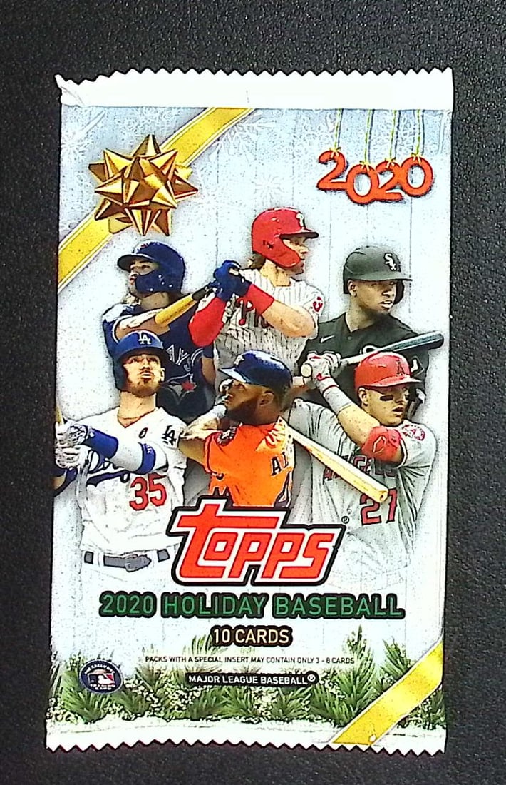 2020 Topps HOLIDAY Baseball Mega Box Pack - MLB Trading Card: Topps Baseball MLB Trading & Sports Cards, Memorabilia, Sports Cards for Sale Near Me, World Series & Hall of Fame Players, Auction Lots for Sale on Line, Refractors, SP, Chrome, X-Fractors, Numbered