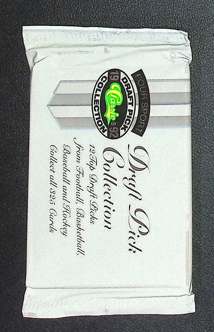 1992 Classic Four Sport Draft Pick Collection Retail Box Wax Pack: Classic Football, Baseball, Hockey, & Basketball Trading & Sports Cards, Old Sports Cards for Sale Near Me, Vintage Valuable Auction Commemorative Lots for Sale On Line, Super Bowl & Hall of Fame Play
