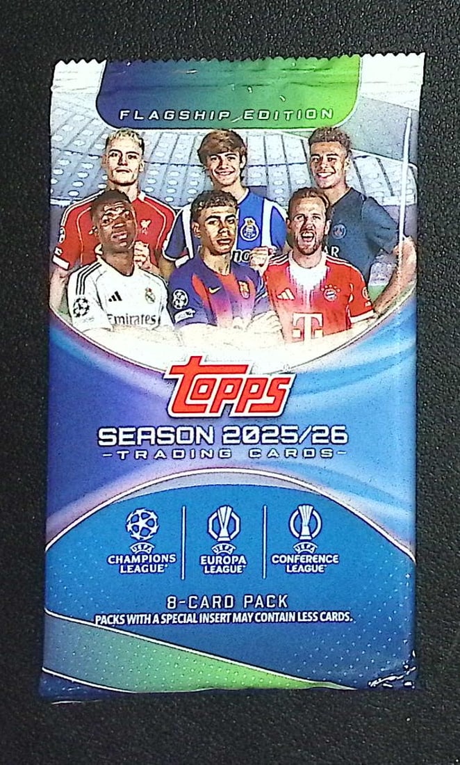 2025-26 Topps UEFA Club Competitions Flagship Soccer Factory Sealed Blaster Box Pack,: Topps Soccer UEFA, Chrome, Refractor, X-Fractor, Soccer Rookie UEFA Sports Trading Cards, Silver, SP, SSP, Wave Prizms, Numbered Cards, Soccer sports Cards for Sale Near Me, UEFA Championship & Hall