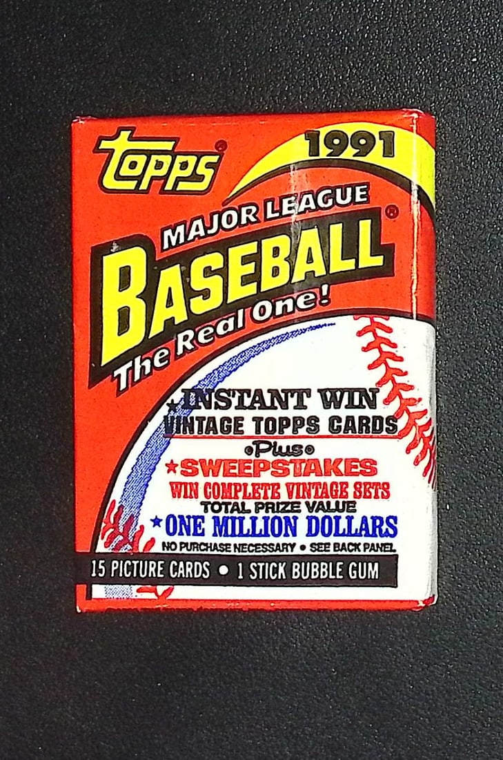 1991 Topps Vintage Baseball Cards Retail Box Wax Pack Sports Cards Rookie Cards: Topps MLB Baseball Trading & Sports Cards & Memorabilia, Chipper Jones, Ken Griffey, Jr., Frank Thomas, Bo Jackson, Cal Ripken, Nolan Ryan, Craig Biggio Rookie Card, Dwight Gooden, Rickey Henderson,