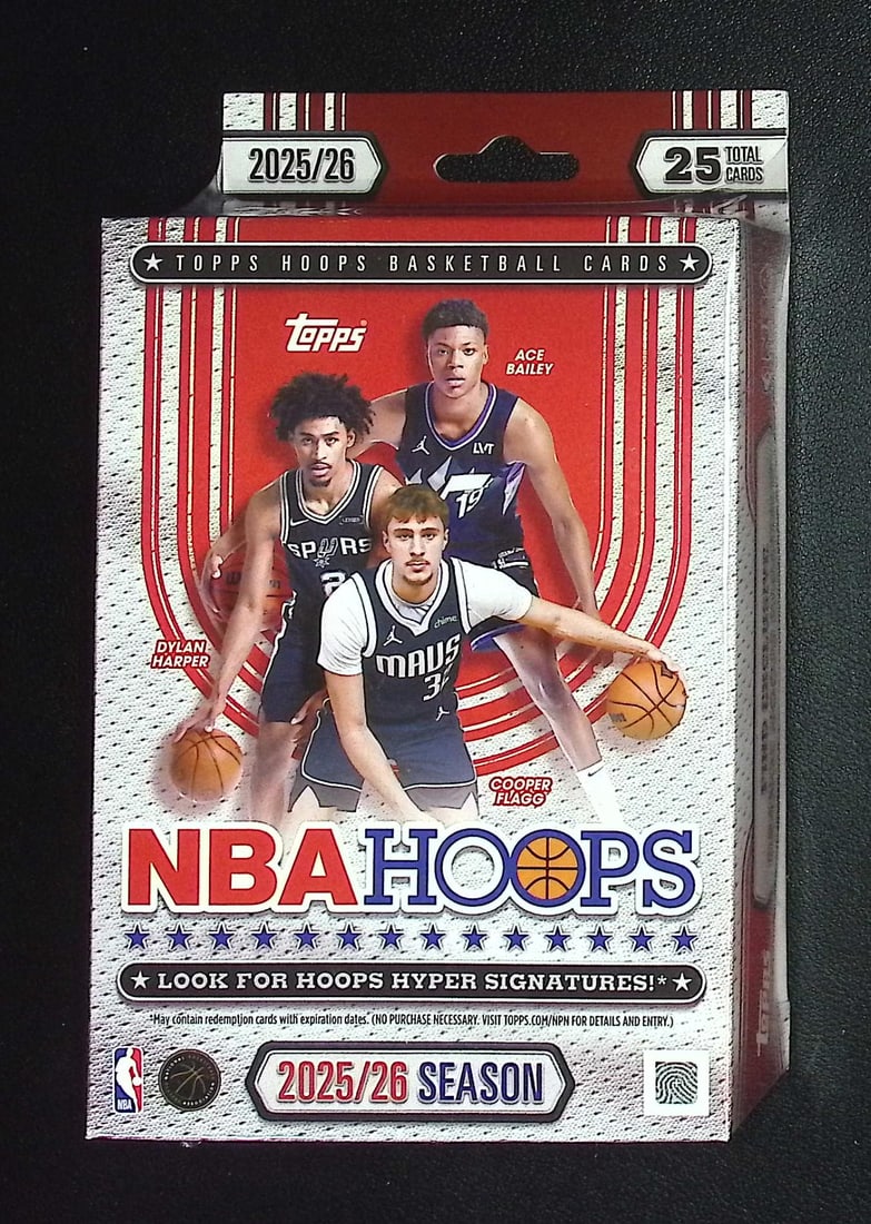 2025 Topps NBA Hoops Basketball HANGER BOX: Cooper Flagg & Kon Kneuppel Rookie Cards: Cooper Flagg & Kon Kneuppel Rookie Cards. Topps Basketball NBA Trading & Sports Cards, Rookie Cards in this set are Cooper Flagg, Dylan Harper, Ace Bailey, V J Edgecombe, Kon Knueppel , Autographs, Si
