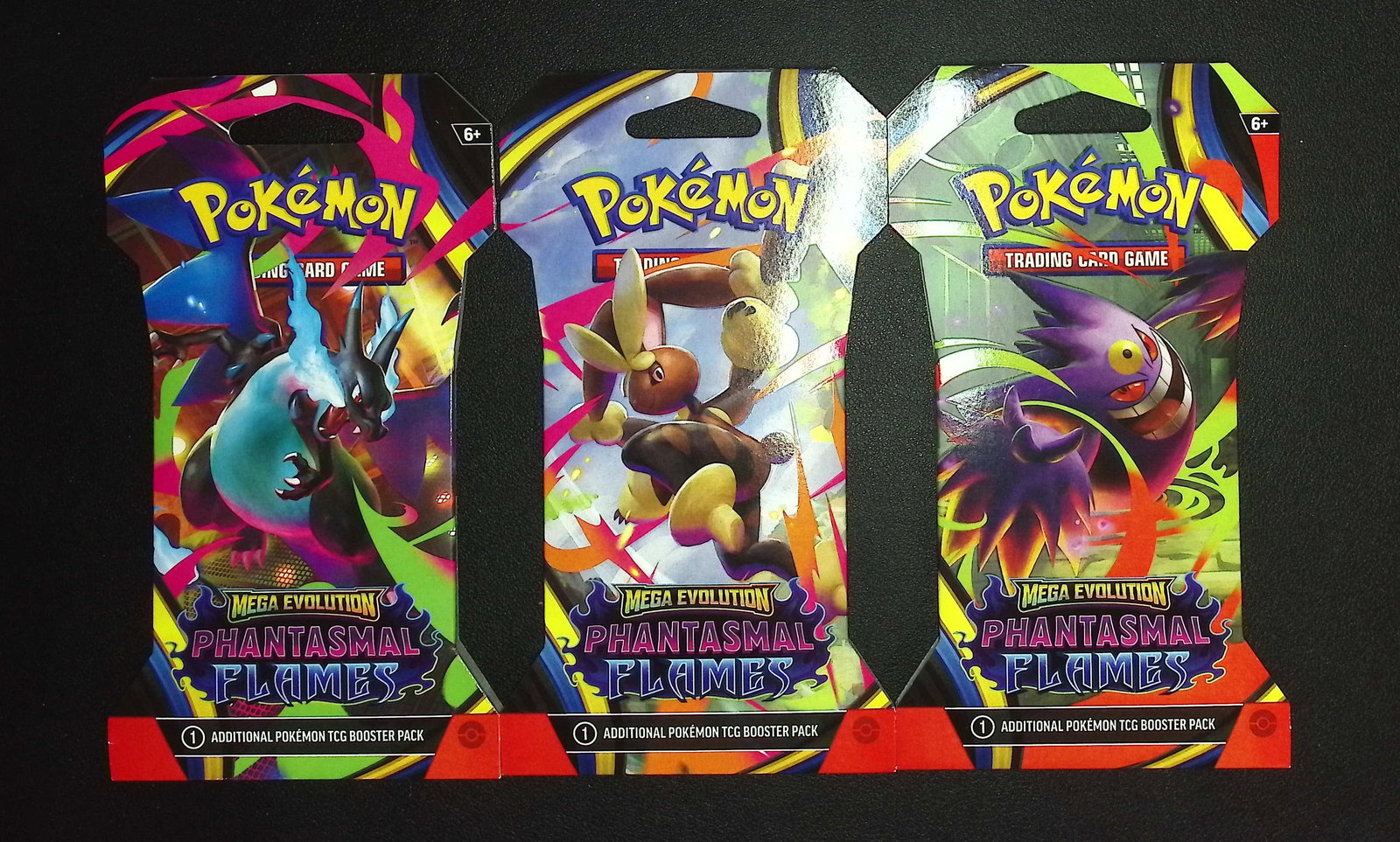 3 COUNT: 2025 Pokemon Phantasmal Flames Sleeved Booster Packs: Pokemon Trading Card Game Cards, Charizard, Pikachu, Mewto, EX, Referse Holo, Holo Rare Cards, Secret Rare Cards, Full Art Cards, Evee, 3 Stars Ultra Rare Cards, Double Rare, Illustration Rare, Specia