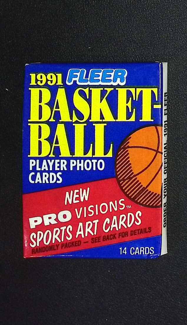 1991 Fleer Series 1 Vintage Basketball Cards Retail Box Pack New Factory Sealed: Vintage Valuable Basketeball NBA Trading & Sports Cards Sold On Line, Michael Jordan, Chicago Bulls, David Robinson Rookie Card, Shawn Kemp Rookie Card, Magic Johnson, Larry Bird, Tim Hardaway RC, Old