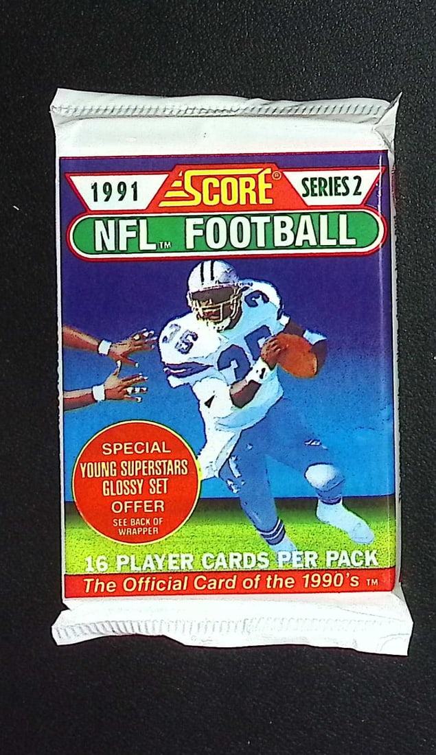 1991 Score Series 2 Vintage Football Card Retail Box Pack Sports Cards Brett Favre Rookie Card (1 of 1)