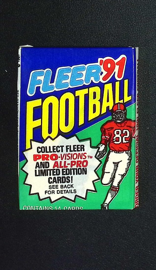 1991 Fleer Football Cards Retail Box Wax Pack Sports Cards Rookie Cards (1 of 1)
