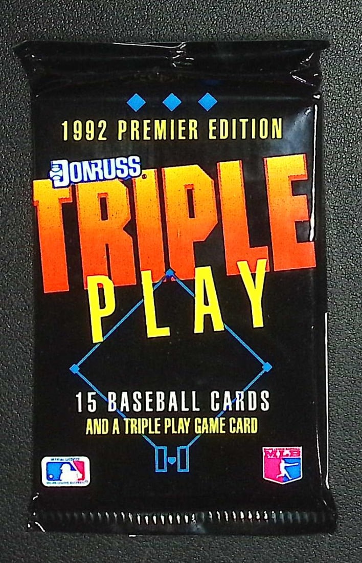 1992 Donruss Vintage PREMIER EDITION TRIPLE PLAY Baseball Card Retail Box Wax Pack: Vintage Valuable Donruss Baseball MLB Trading & Sports Cards, Robin Yount, George Brett, Rickey Henderson, Nolan Ryan, Old Sports Cards for Sale Near Me, World Series & hall of Fame Players, Auction M