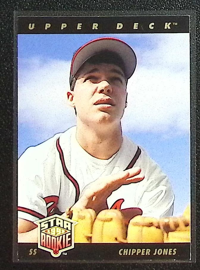 Chipper Jones Rookie Card 1993 Upper Deck #24 Atlanta Braves: Upper Deck Baseball MLB Trading & Sports Cards, Old Sports Cards for Sale Near Me, Auction Memorabilia Lots for Sale On Line, World Series & Hall of Fame Players