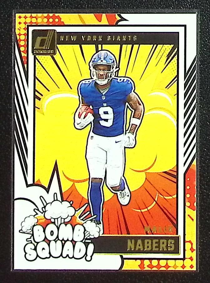 Malik Nabers Rookie Card Bomb Squad 2024 Donruss #25 New York Giants (1 of 2)