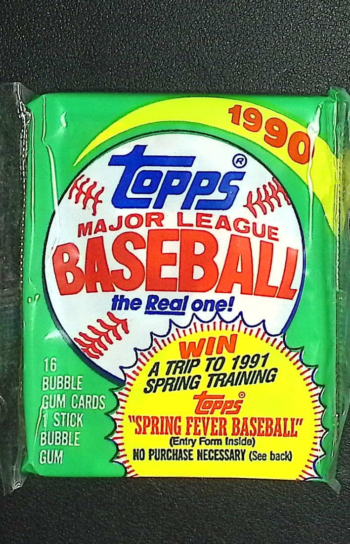 1990 Topps Series 1 Vintage Baseball Cards Retail Box Wax Pack Sports Cards: Topps Vintage Rookie MLB Trading Cards, Frank Thomas Rookie Card, Bo Jackson, Cal Ripken, Nolan Ryan, Ken Griffey Jr All-Star Roopkie Cup Card, Sports Cards for Sale Near Me, World Series & Hall of Fa