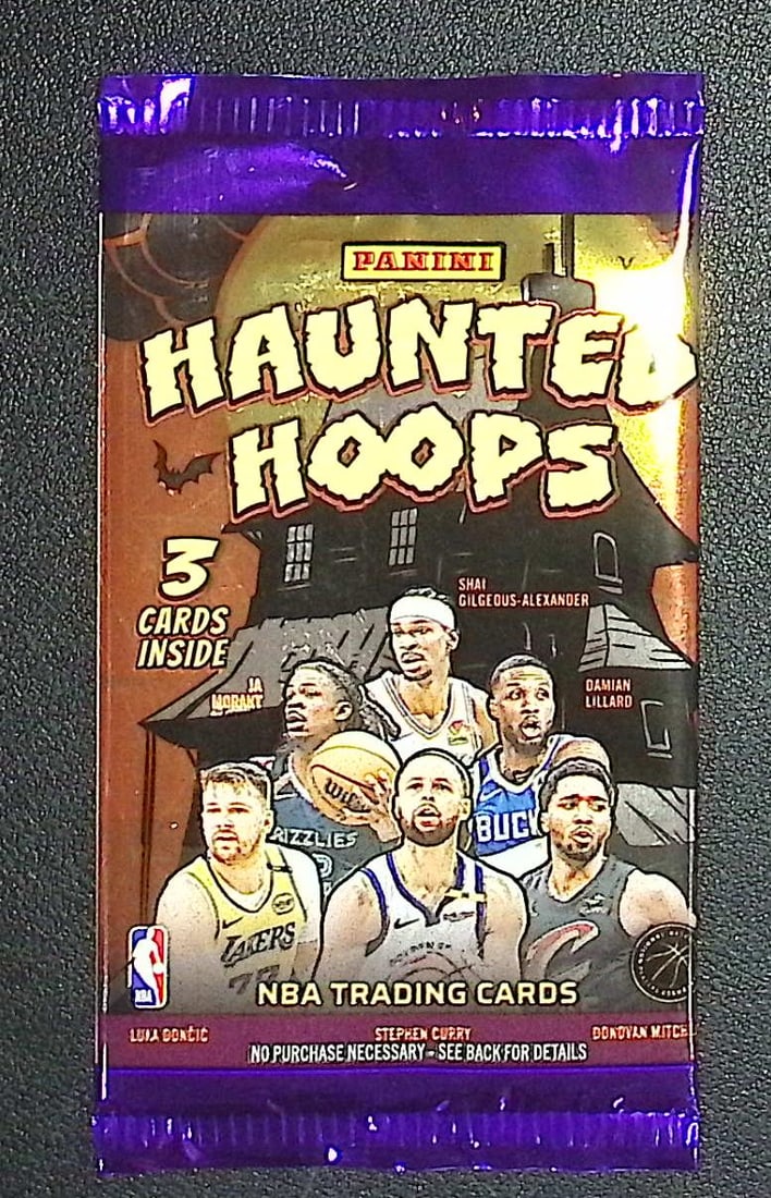 2025 Panini Haunted Hoops Basketball Retail Box Pack: Panini Basketball NBA Trading & Sports Cards, Sports Cards for Sale Near Me, Anthony Edwards, Jayson Tatum, Steph Curry, Panini Numbered Cards, Cracked Ice, Silver Prizm, Auction Lots for Sale on Line