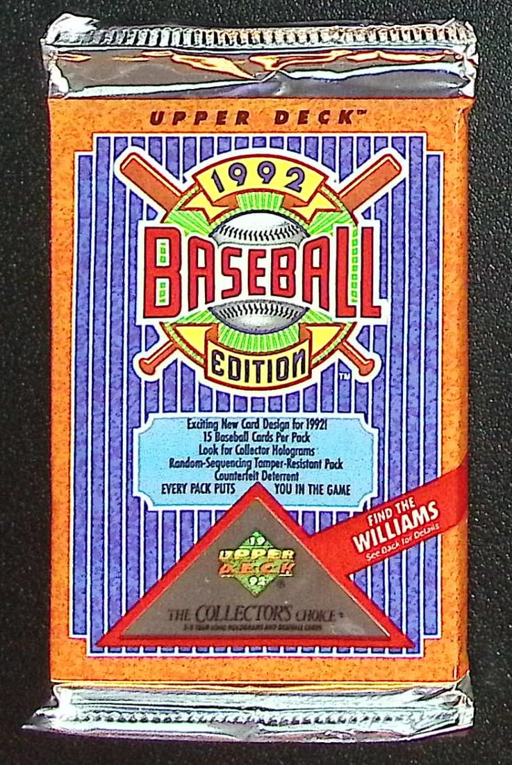 1992 Upper Deck Vintage Series 1 Baseball Card Retail box Wax Pack - MLB Sports Trading Card: Upper Deck Vintage Baseball MLB Trading & Sports Cards, New York Yankees Card, Nolan Ryan Texas Rangers Card, Old Sports Cards for Sale Near Me, World Series & Hall of Fame Players, Valuable Auction C
