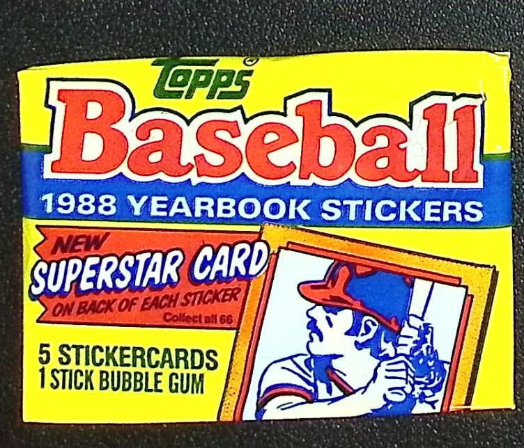 1988 Topps Vintage Baseball YEARBOOK STICKERS Retail Box Wax Pack Sports Cards: Topps Vintage Rookie Basseball MLB Trading & Sports Cards, Rookie Cards in this Set are Tom Glavine, & Jim Abbott, Old Baseball and Sports Cards For Sale Near Me, World Series Players, Hall of Fame St
