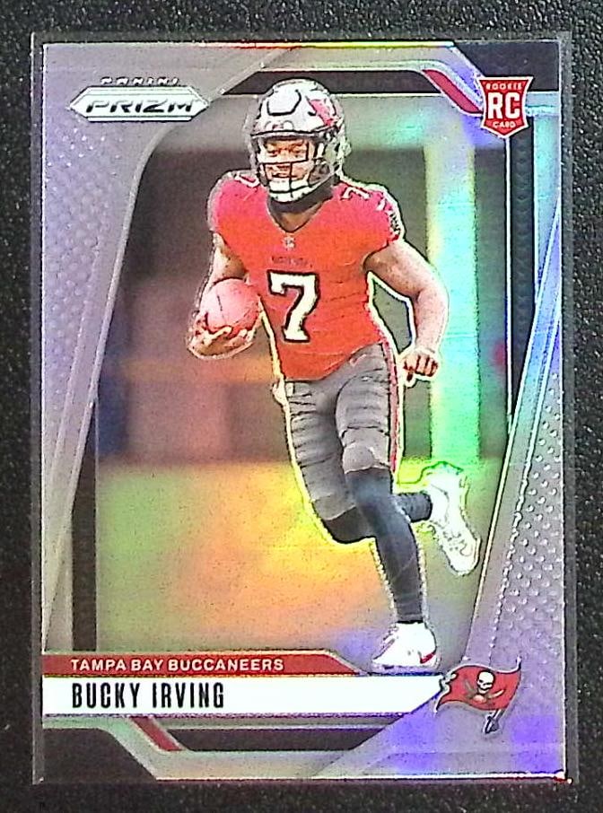 Bucky Irving Rookie Card Silver Prizm 2024 Panini Prizm #316 Tampa Bay Buccaneers: Panini Select, Prizm, Mosaic, Contenders, Zenith, Phoenix, Illusions, Absolute, Rookie NFL Sports Trading Cards, SP, SSP, Cards, Football Cards for Sale Near Me, Superbowl & Hall of Fame Player Cards,