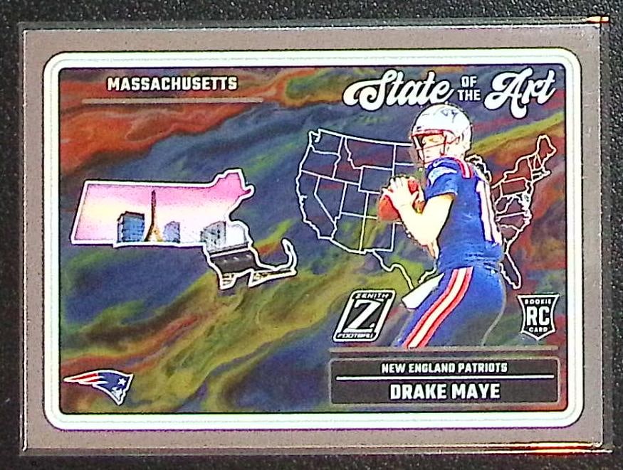 Drake Maye Rookie Card State of the Art 2024 Panini Zenith #18 New England Patriots (1 of 2)