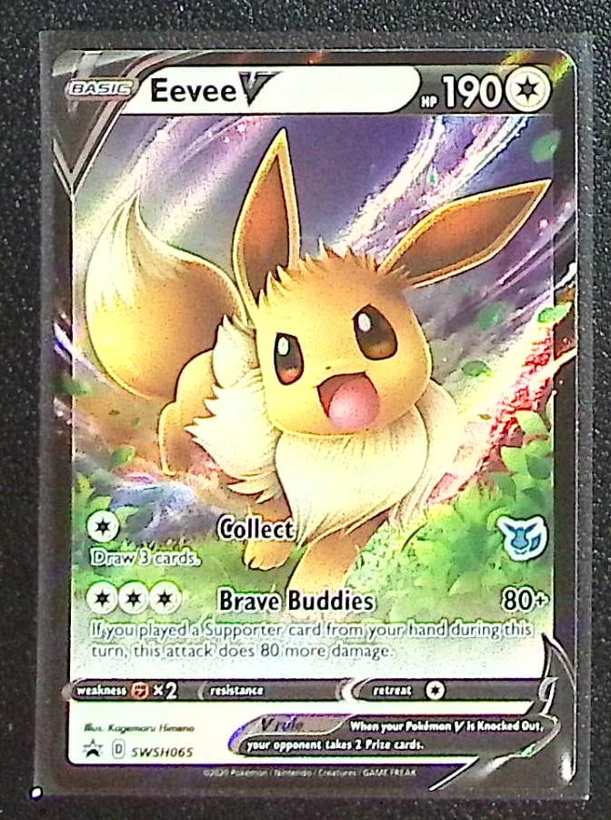 Pokemon Sword & Shield Promo Eevee V #SWSH065: Pokemon Trading Card Game Cards, Charizard, Pikachu, Mewtwo, Reverse Holo, Holo Rare, Secret Rare Cards, Full Art Cards, Eevee, Ultra Rare Card, Illustration Rare, Special Illustration Rare SIR