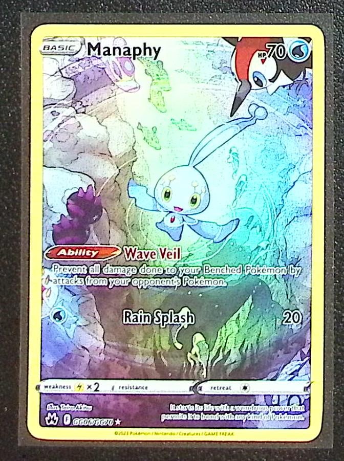 Pokemon Crown Zenith Galarian Gallery Manaphy #GG06: Pokemon Trading Card Game Cards, Charizard, Pikachu, Mewtwo, Reverse Holo, Holo Rare, Secret Rare Cards, Full Art Cards, Eevee, Ultra Rare Card, Illustration Rare, Special Illustration Rare SIR