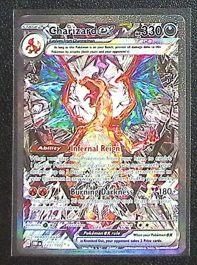 Pokemon Obsidian Flames Charizard Ex Special Illustration Rare #223: Pokemon Trading Card Game Cards, Charizard, Pikachu, Mewtwo, Reverse Holo, Holo Rare, Secret Rare Cards, Full Art Cards, Eevee, Ultra Rare Card, Illustration Rare, Special Illustration Rare SIR