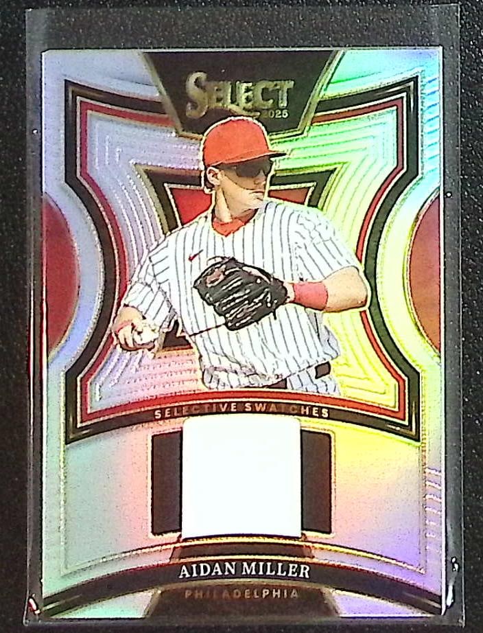 Aidan Miller Silver Prizm Patch 2025 Panini Select #SS-AM Philadelphia Phillies (1 of 2)