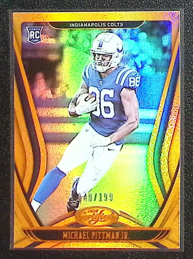 Michael Pittman Jr. Rookie Card Orange Mirror /199 2020 Panini Certified #122 Colts, Steelers: Panini Select, Prizm, Mosaic, Contenders, Zenith, Phoenix, Illusions, Absolute, Rookie NFL Sports Trading Cards, SP, SSP, Cards, Football Cards for Sale Near Me, Superbowl & Hall of Fame Player Cards,
