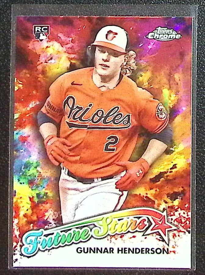 Gunnar Henderson Rookie Card Future Stars 2023 Topps Chrome #FSU-17 Orioles: Topps Baseball MLB Trading & Sports Cards, Sports Cards for Sale Near Me, World Series & Hall of Fame Players Memorabilia, Refractors, X-Fractors, Numbered, SP, SSP, Valuable Auction Memorabilia Lots 