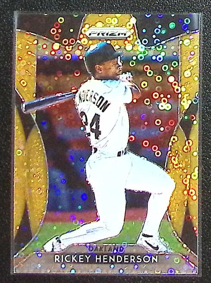 Rickey Henderson Neon Orange Donut Circles /150 2019 Panini Prizm #241 Oakland A's: Panini Baseball MLB Trading & Sports Cards, Sports Cards for Sale Near Me, Prizm, Mosaic, Select, SP, SSP, Auction Memorabilia Lots for Sale On Line, World Series & Hall of Fame Players