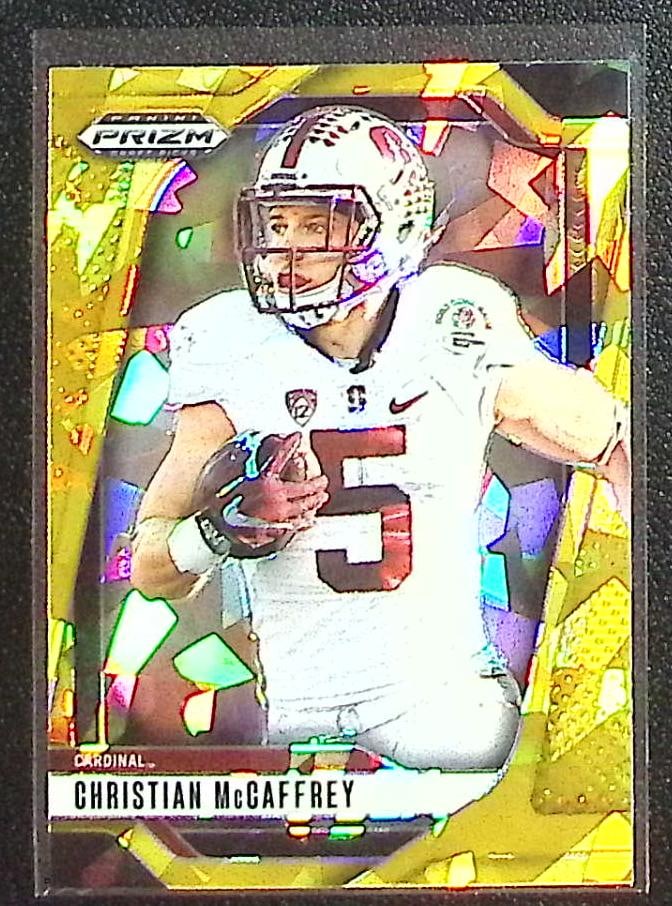 Christian McCaffrey Gold Ice 2025 Prizm Draft Picks #194 Stanford, 49ers: Panini Select, Prizm, Mosaic, Contenders, Zenith, Phoenix, Illusions, Absolute, Rookie NFL Sports Trading Cards, SP, SSP, Cards, Football Cards for Sale Near Me, Superbowl & Hall of Fame Player Cards,