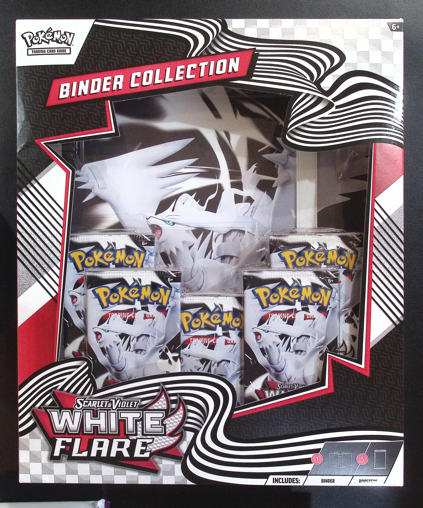 Pokemon Scarlet & Violet White Flare Binder Collection - 5 White Flare Booster Packs, 1 Binder, & 1: Pokemon Trading Card Game Cards, Charizard, Pikachu, Mewto, EX, Referse Holo, Holo Rare Cards, Secret Rare Cards, Full Art Cards, Evee, 3 Stars Ultra Rare Cards, Double Rare, Illustration Rare, Specia