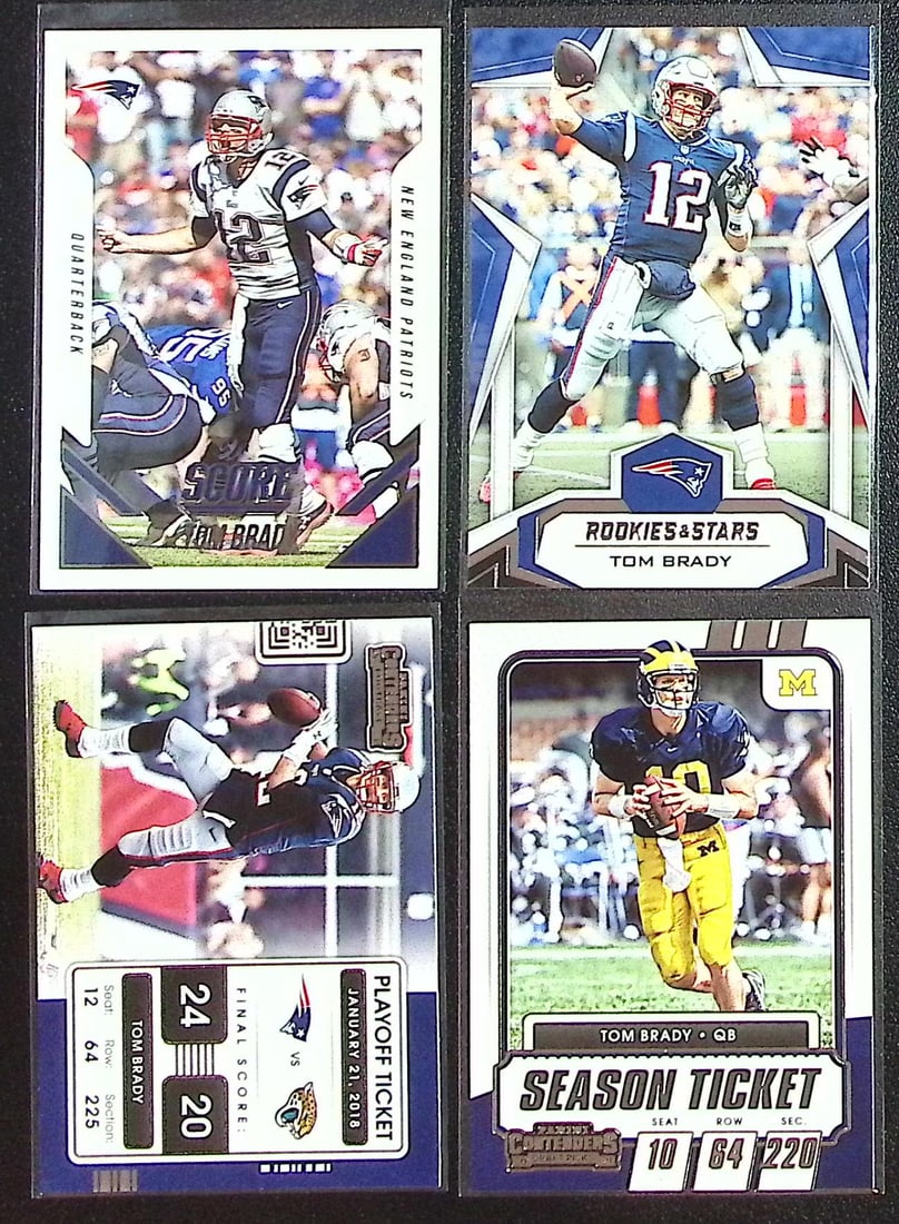 Lot of 4 Tom Brady Panini Football Cards. All Different, See Pictures (1 of 2)