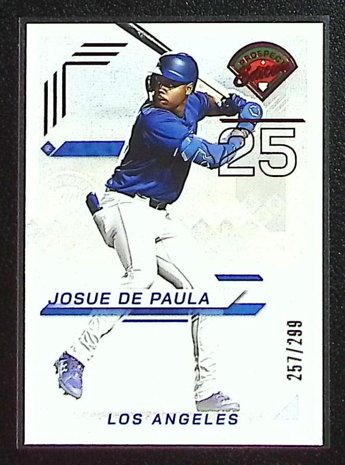 Josue De Paula Red /299 2025 Panini Prospect Edition #64 Los Angeles Dodgers (1 of 2)