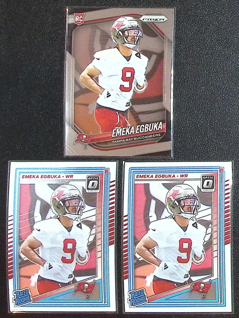 Lot of 3 Emeka Eguka Rookie Cards. 1 Panini Prizm #351 & 2 Donruss Optic #265: Lot of 3 Emeka Eguka Rookie Cards. 1 Panini Prizm #351 & 2 Donruss Optic #265