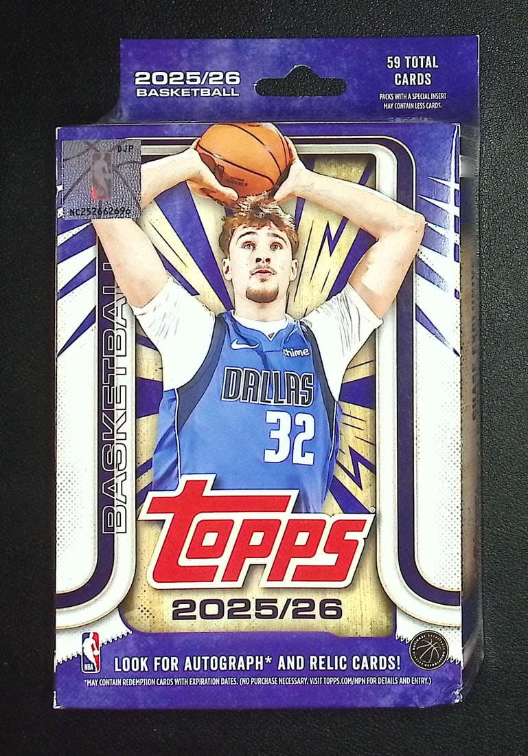 2025-26 Topps Basketball Card HANGER BOX - RC'S: Cooper Flagg, Kon Kneuppel, VJ Edgecombe: Topps Basketball NBA Trading & Sports Cards, Rookie Cards in this set are Cooper Flagg, Dylan Harper, Ace Bailey, V J Edgecombe, Kon Knueppel , Autographs, Signatures, Green Topps Logo Refractor, Auct